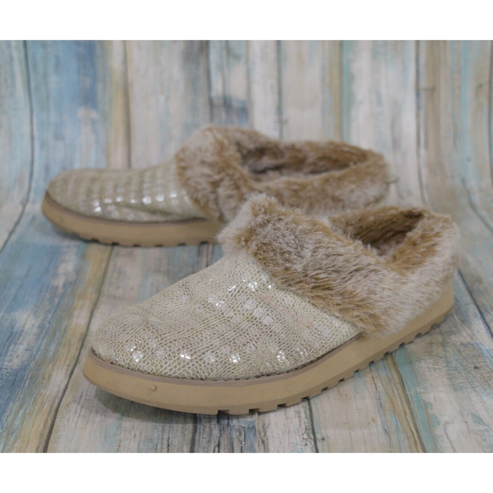 Skechers Keepsakes Pampered Slippers Women's Size 8 Faux Fur Clogs 47858